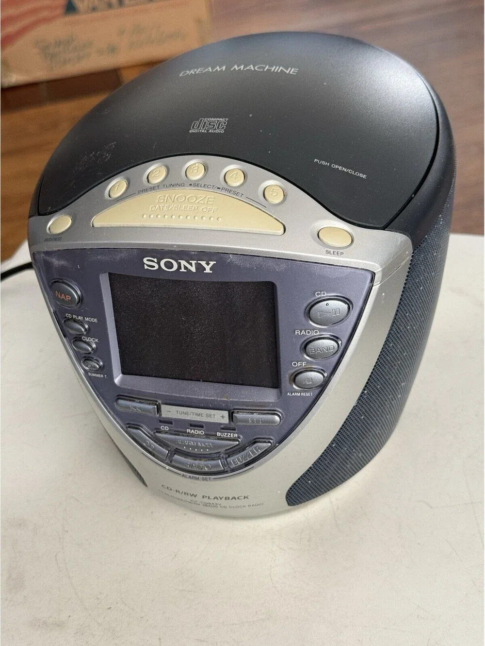 Sony Dream Machine ICF-CD843V AM/FM Radio CD Player Alarm Clock - Tested, Works